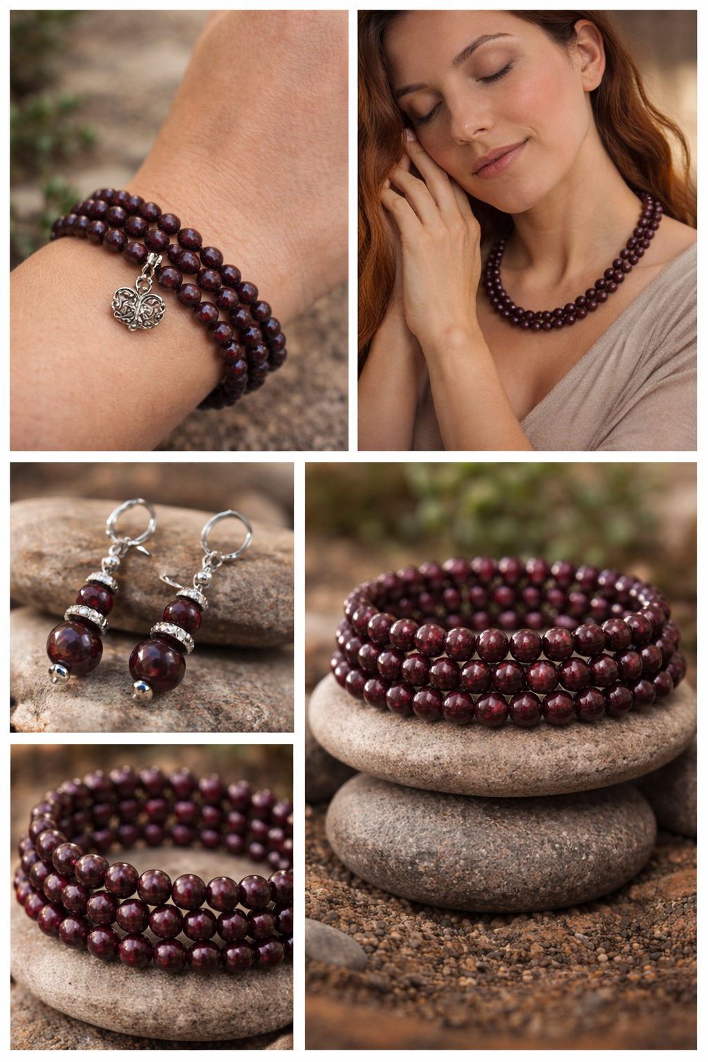 Garnet Natural Stone Beads (8mm Round)