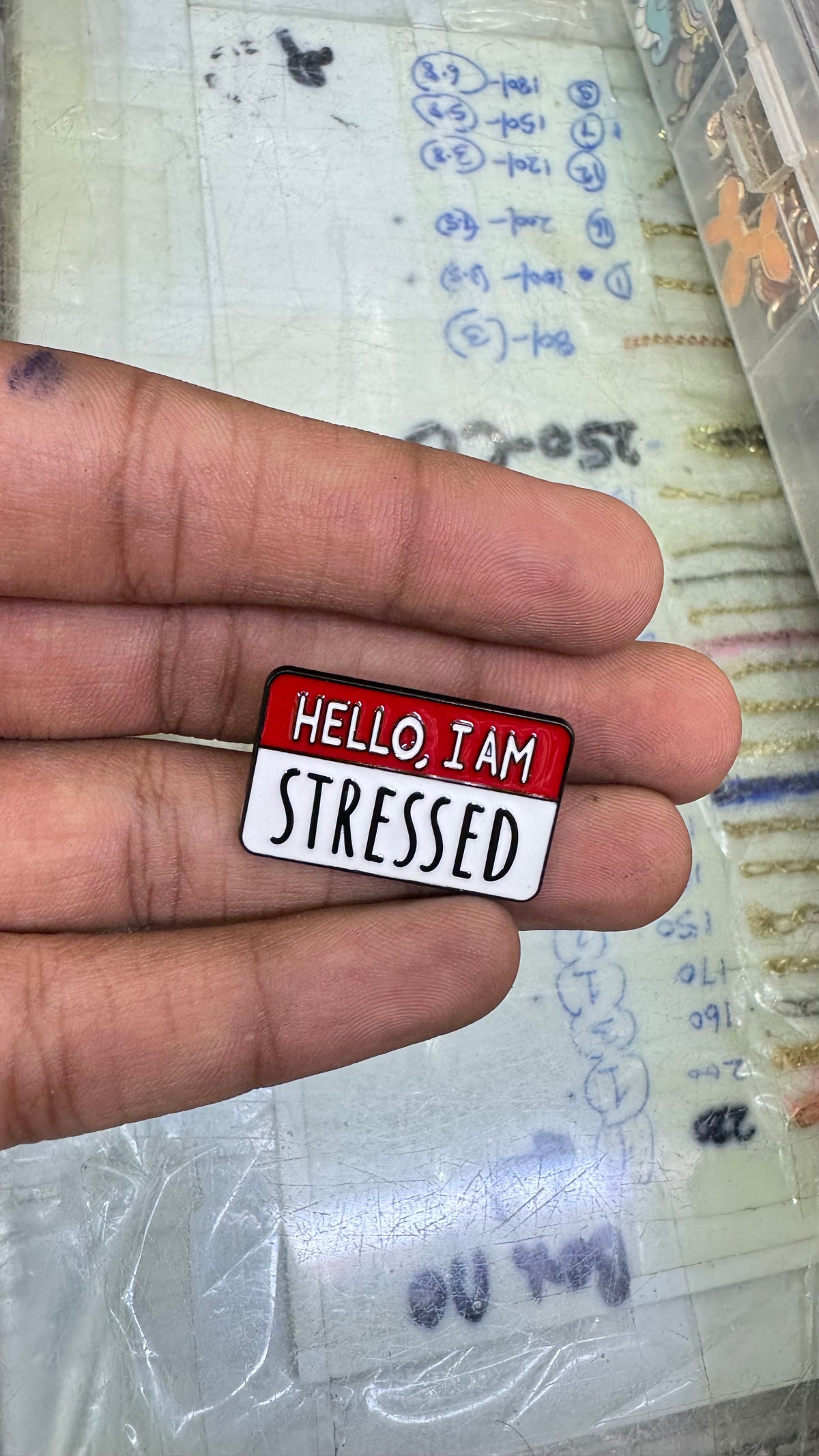 HELLO I AM STRESSED Brooch Pin for imatation jewellery