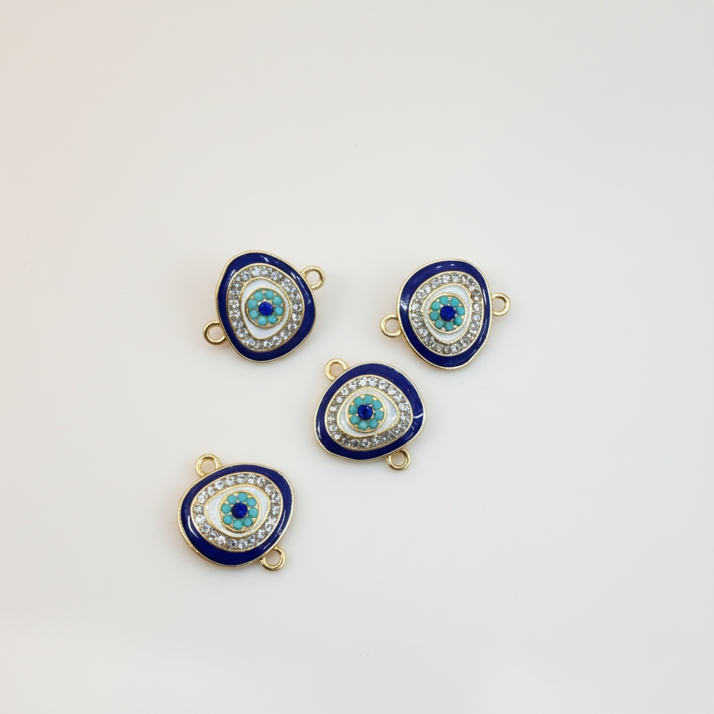 Double Loop Evil Eye Charm | Rakhi Connector Charm