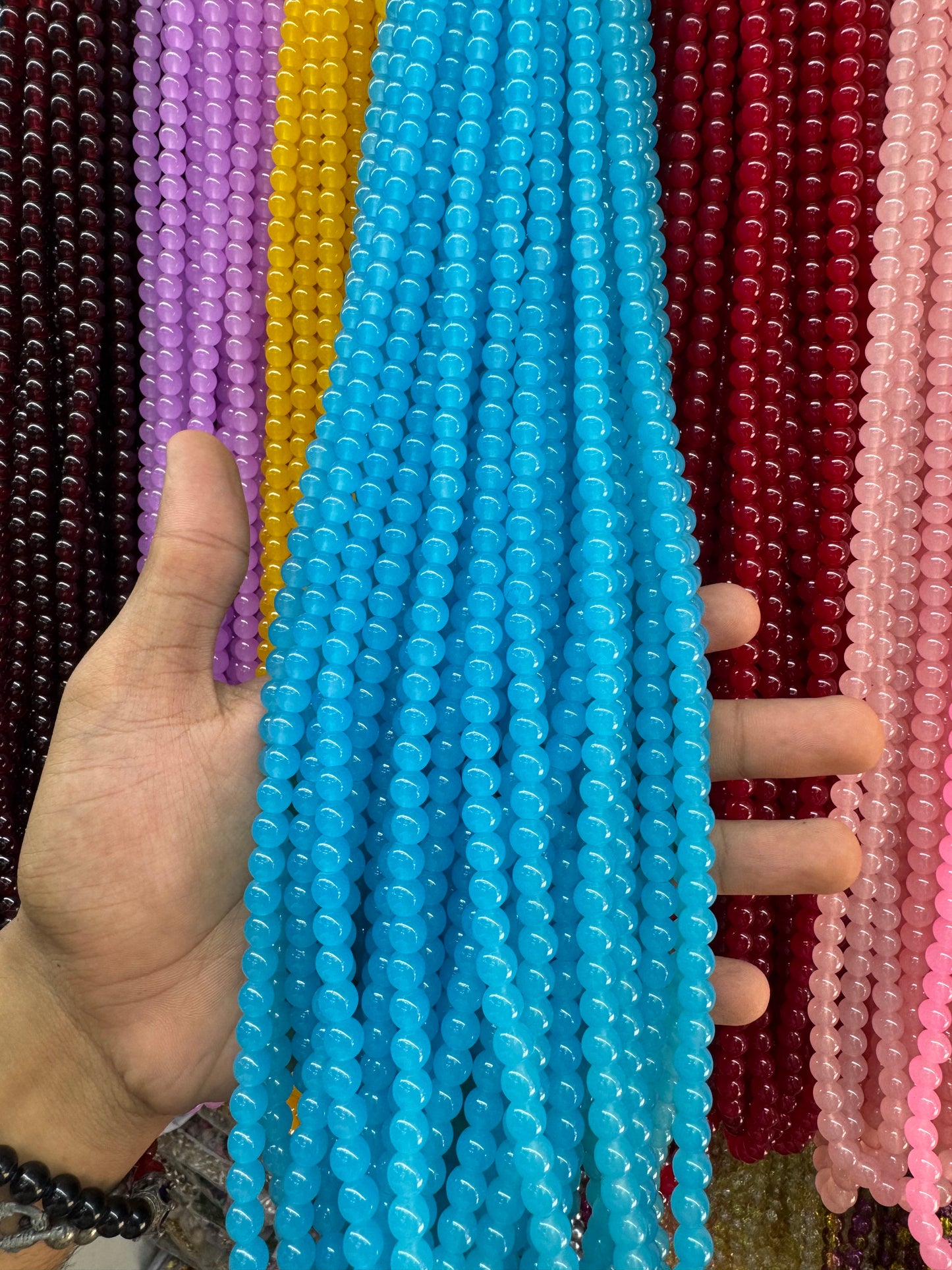 Jelly Round Beads Strand – 100 Beads Per Strand for Jewelry Making