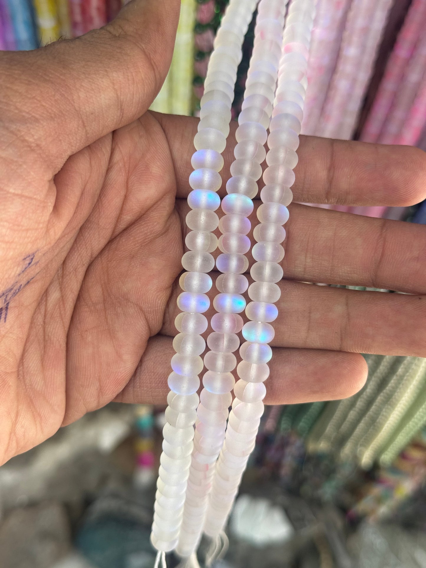 8mm UV Aura Beads Rainbow Shine