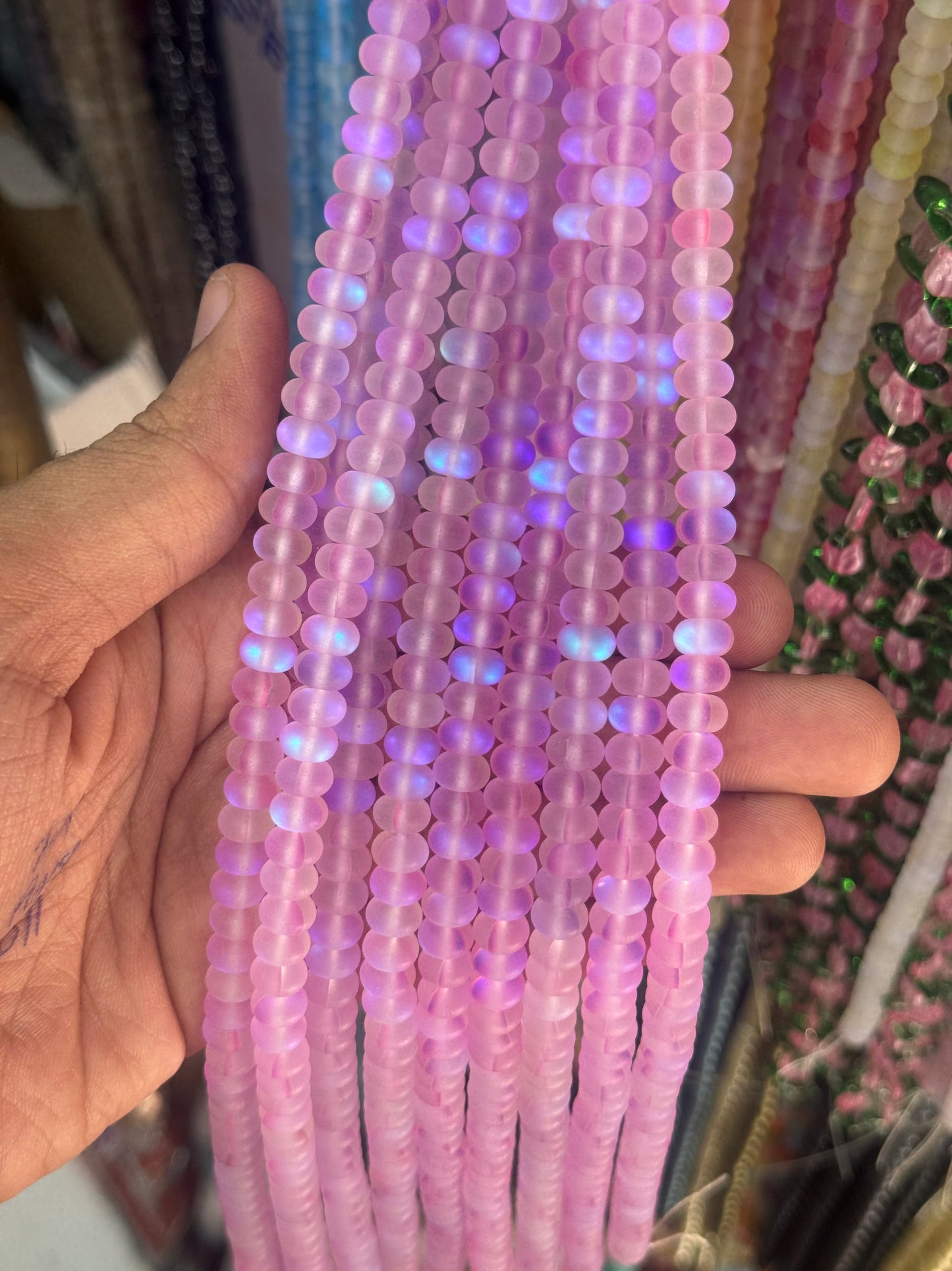 8mm UV Aura Beads Rainbow Shine