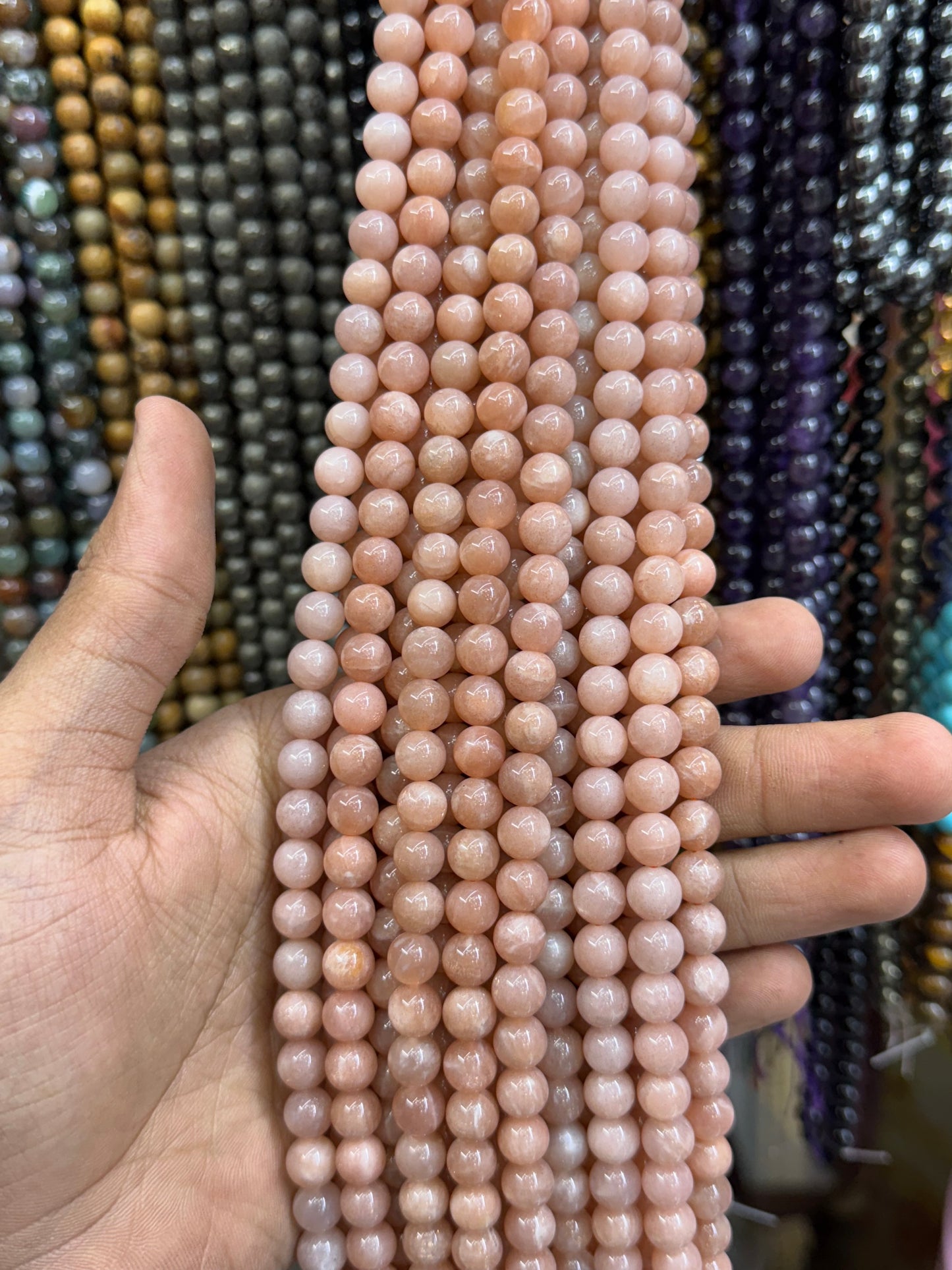 AAA Peach Moonstone Beads (8mm)