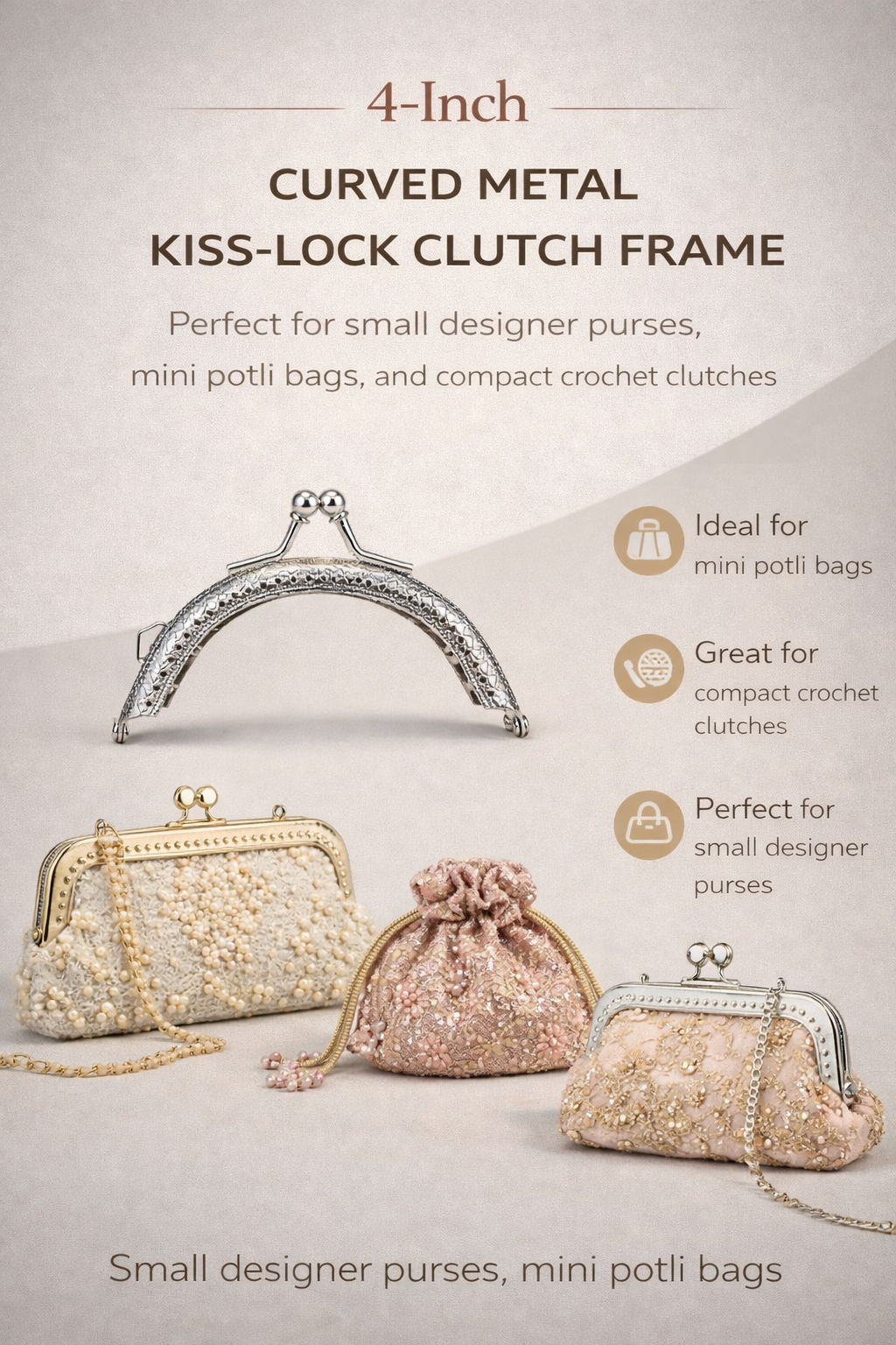 Round purse clutch ( 4 inch )