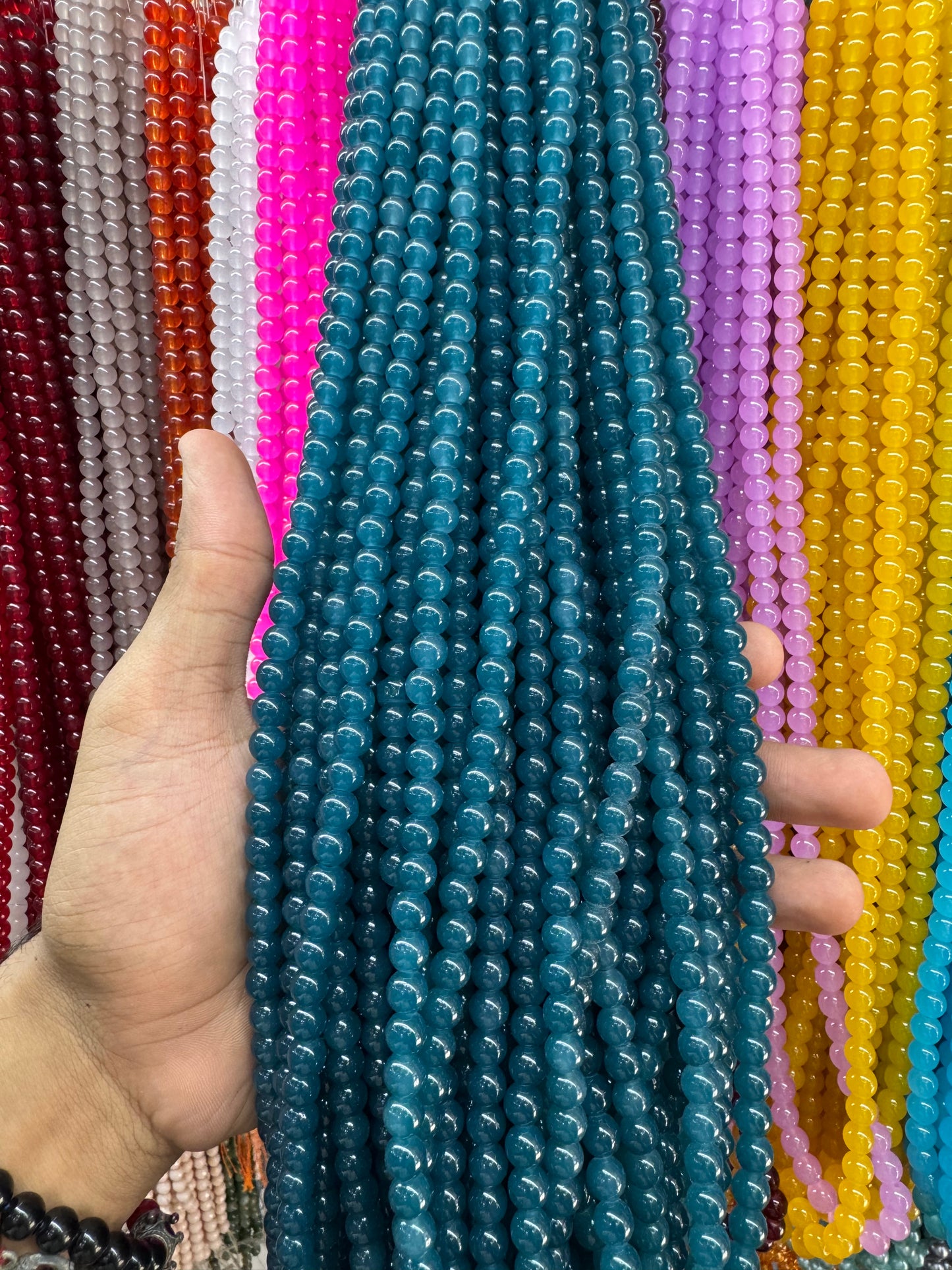 Jelly Round Beads Strand – 100 Beads Per Strand for Jewelry Making