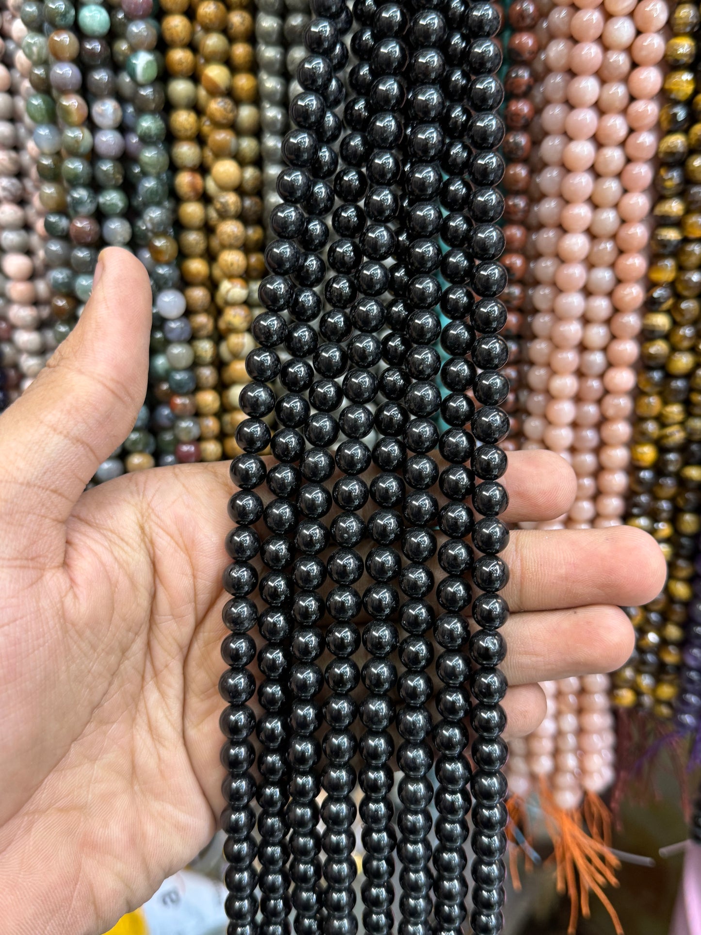 Black Obsidian Natural Stone Beads (8mm)