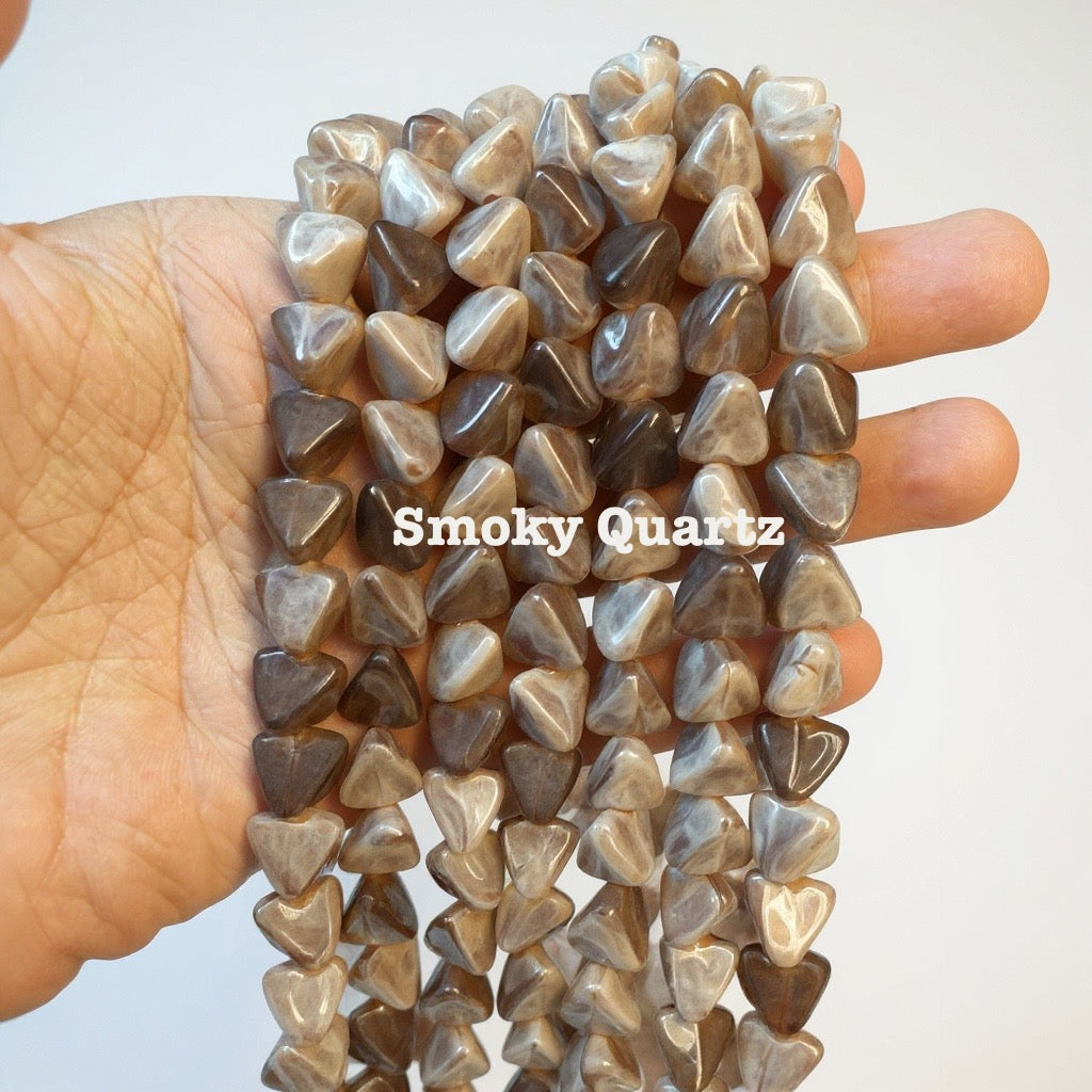 Natural Stone Look Triangle Beads for Jewellery Making | Premium Scratch-Proof Plastic Beads | Century Fancy Beads