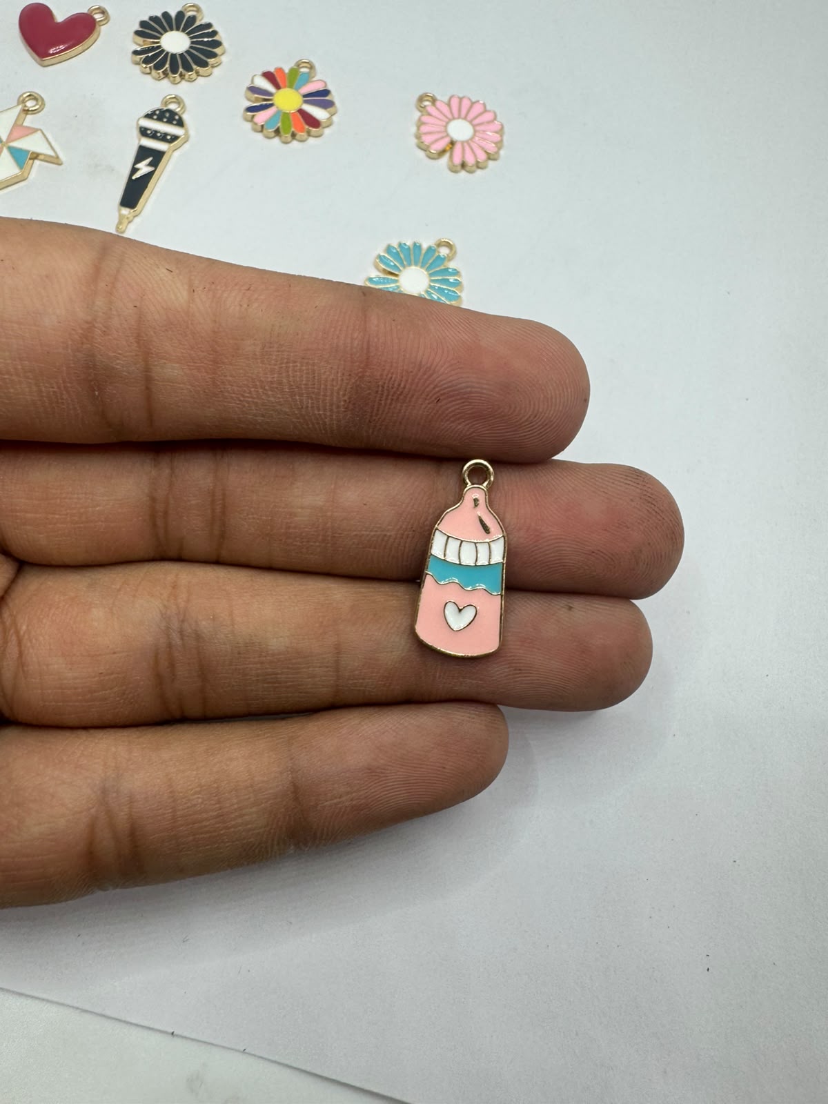 Milk bottle charm for Imitation Jewellery Making | Century Fancy Beads