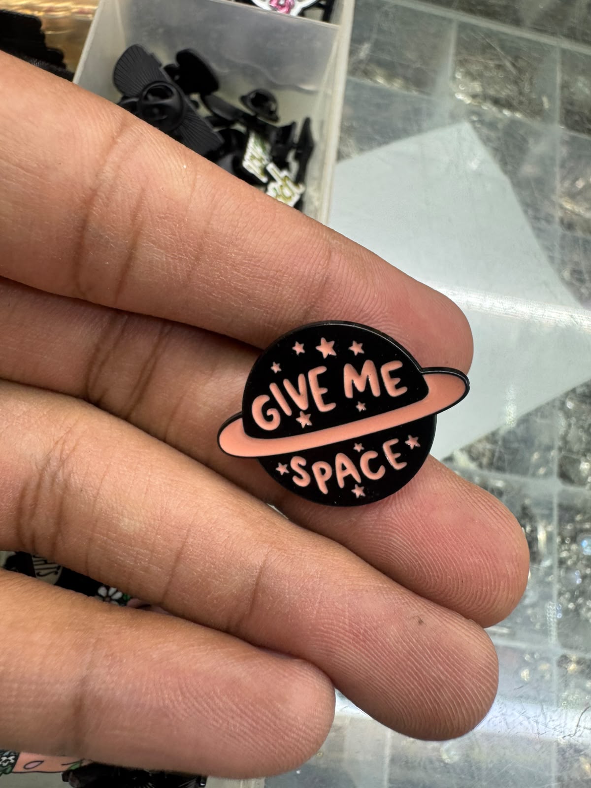 Give me space π pills Enamel Brooch Pin for imatation jewellery