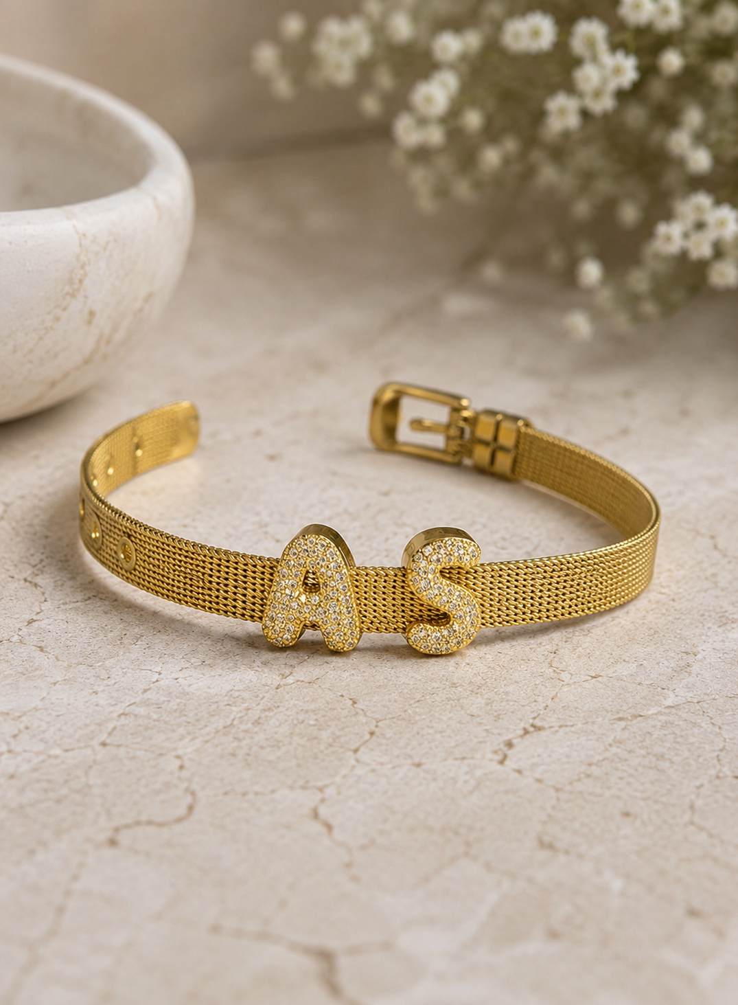 DAIMOND Alphabet (BELT NOT  INCLUDED ) | Stainless Steel | imatation jewellery | Century Fancy Beads