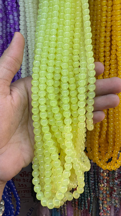Jelly Round Beads Strand – 100 Beads Per Strand for Jewelry Making