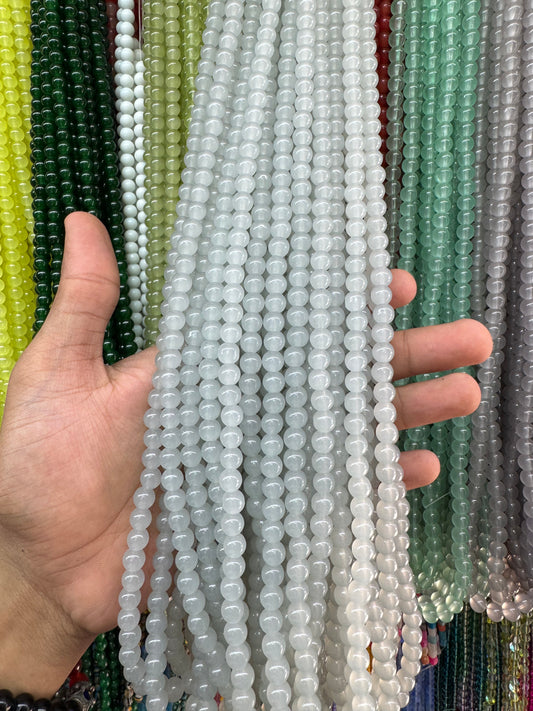 Jelly Round Beads Strand – 100 Beads Per Strand for Jewelry Making