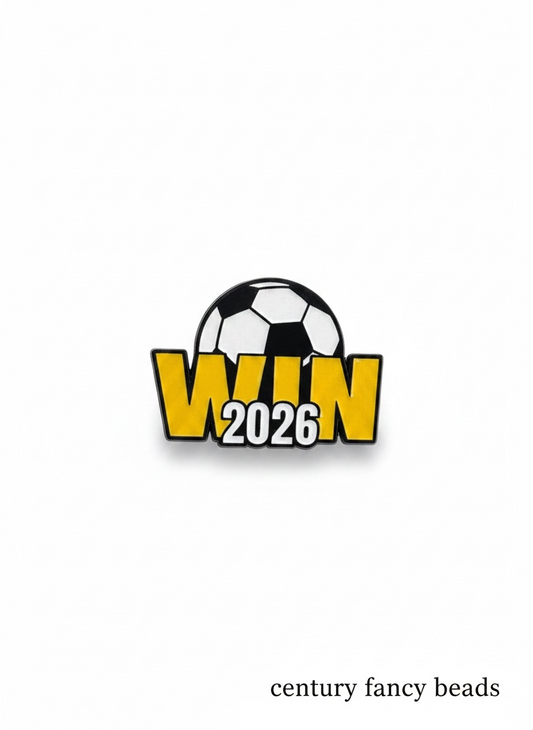 Football WIN 2026 Enamel Brooch Pin | Soccer Victory Badge