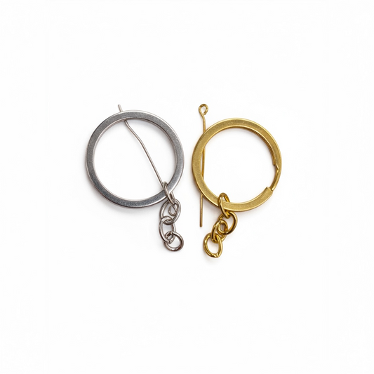 Keychain Ring with Chain for Keychains & Bag Charms | Gold & Silver | Century Fancy Beads
