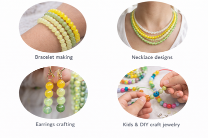 Jelly Round Beads Strand – 100 Beads Per Strand for Jewelry Making