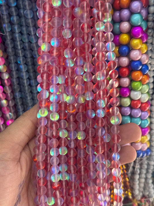 8mm UV Aura Beads Rainbow Shine