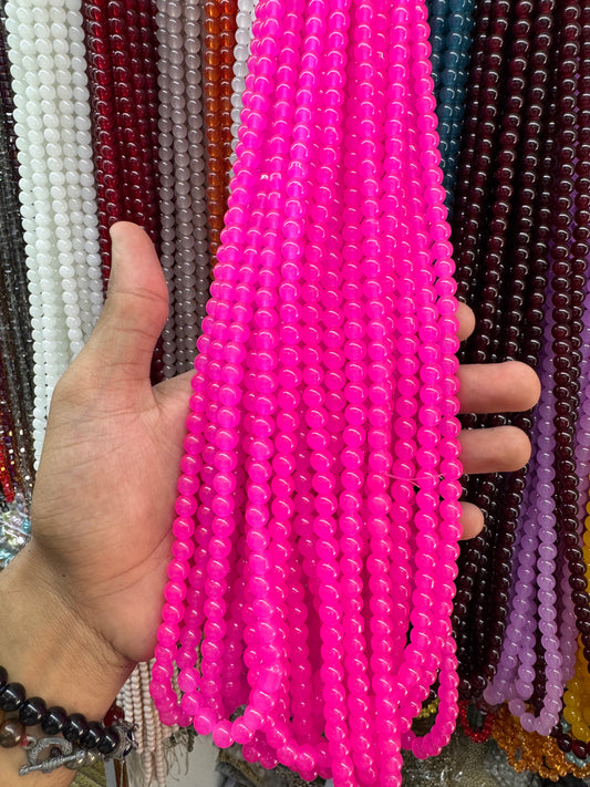 Jelly Round Beads Strand – 100 Beads Per Strand for Jewelry Making