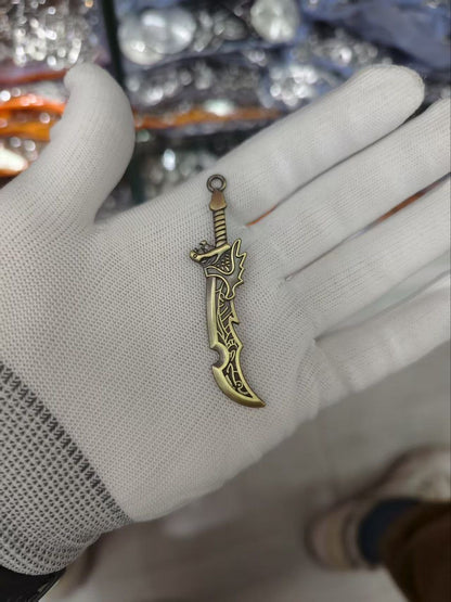 Premium Gold sword Shape Metal Pendant for Jewellery & Keychains |
