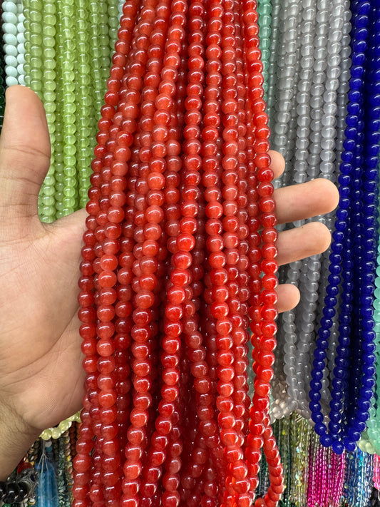 Jelly Round Beads Strand – 100 Beads Per Strand for Jewelry Making