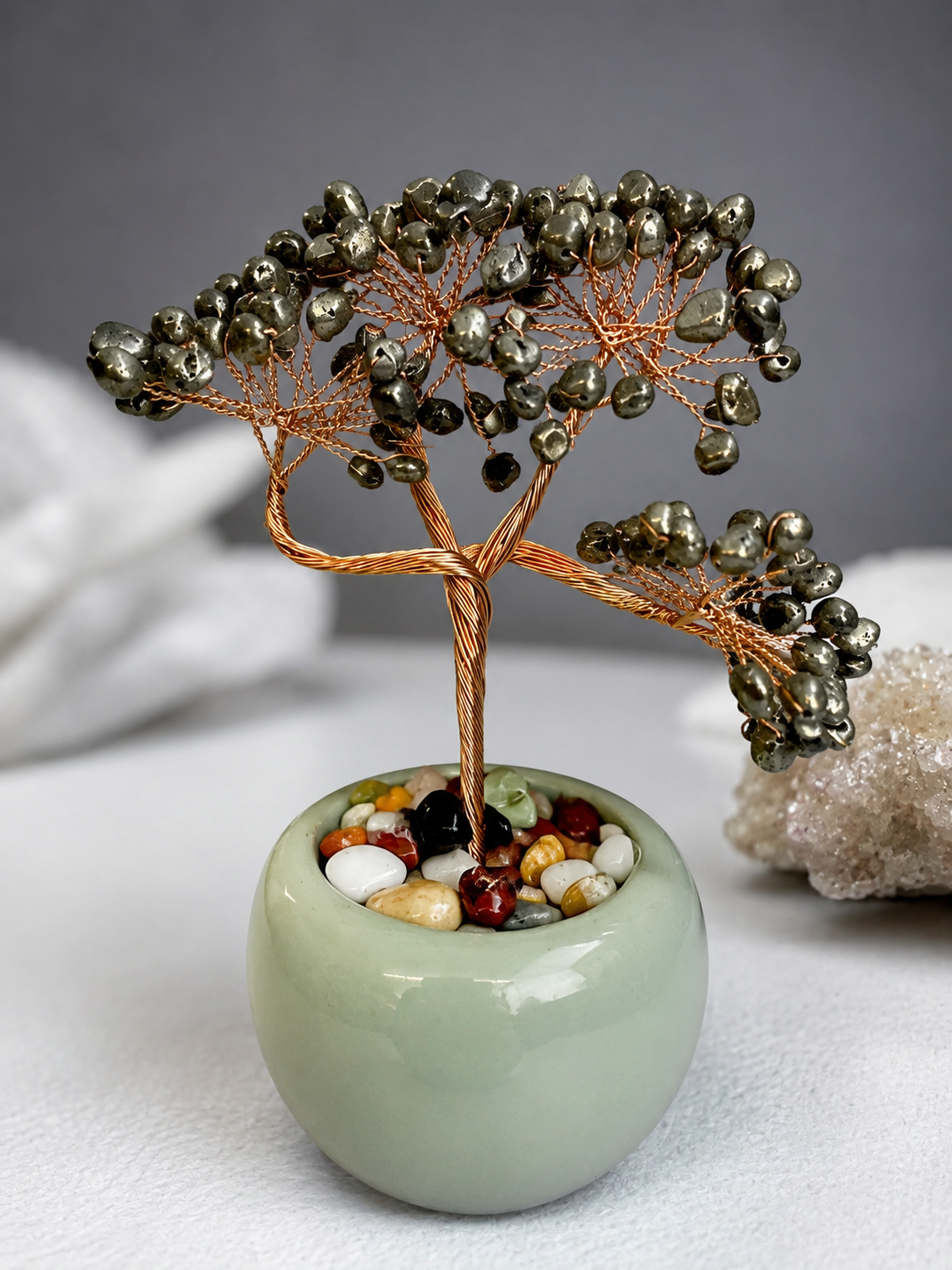 Handmade Pyrite Crystal Tree for Home & Office | Imitation Jewellery & Beads | Century Fancy Beads