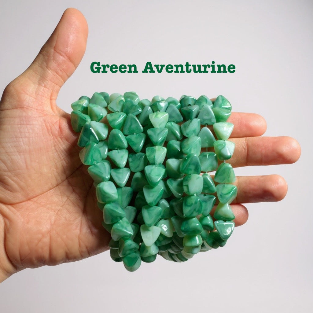 Natural Stone Look Triangle Beads for Jewellery Making | Premium Scratch-Proof Plastic Beads | Century Fancy Beads