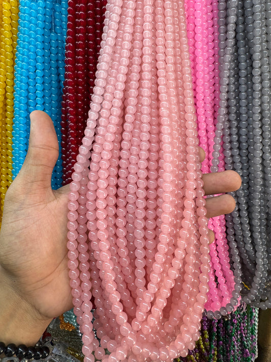 Jelly Round Beads Strand – 100 Beads Per Strand for Jewelry Making