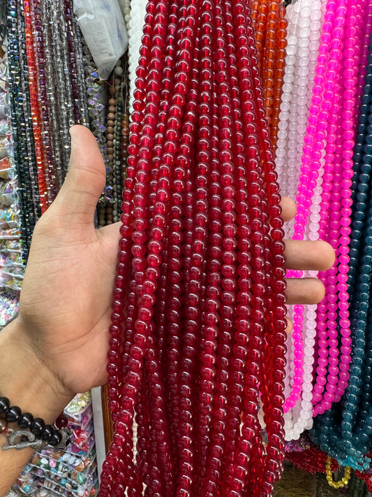 Jelly Round Beads Strand – 100 Beads Per Strand for Jewelry Making