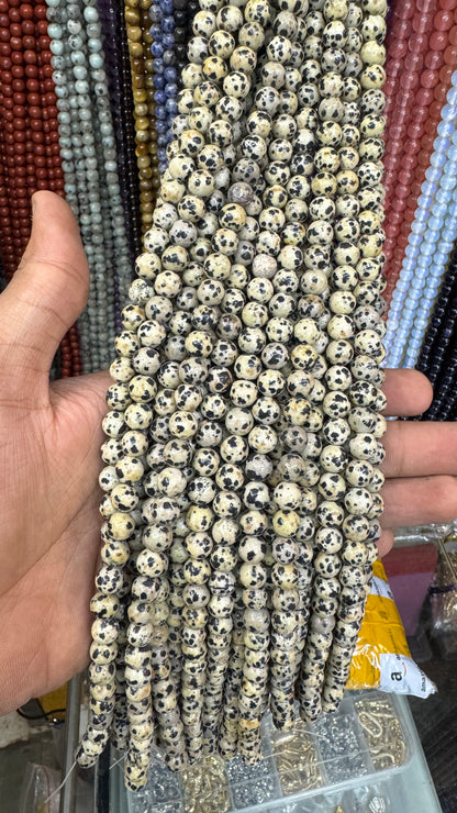 Dalmatian Jasper Natural Stone Beads (8mm)
