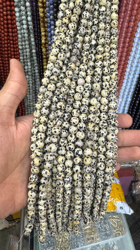 Dalmatian Jasper Natural Stone Beads (8mm)