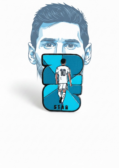 Lionel Messi No. 10 STAR Football Enamel Brooch Pin