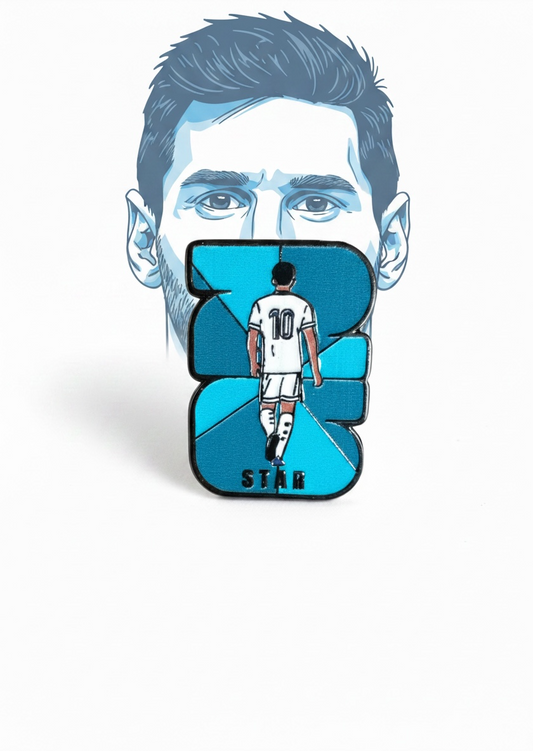 Lionel Messi No. 10 STAR Football Enamel Brooch Pin