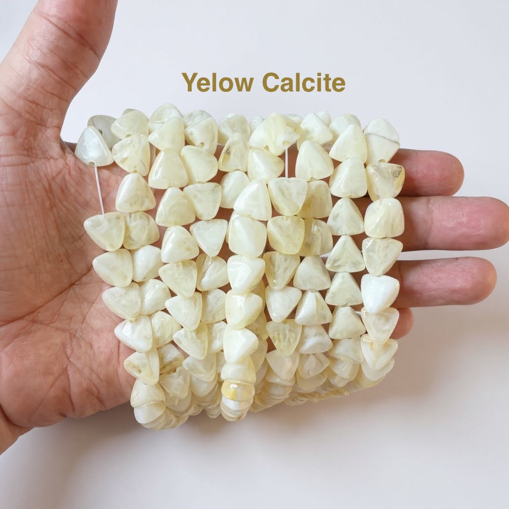 Natural Stone Look Triangle Beads for Jewellery Making | Premium Scratch-Proof Plastic Beads | Century Fancy Beads