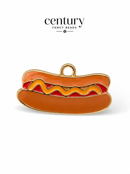 Hot Dog charm for Imitation Jewellery Making | Century Fancy Beads