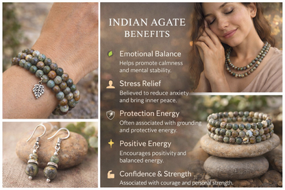 Indian Agate Natural Stone Beads 8mm