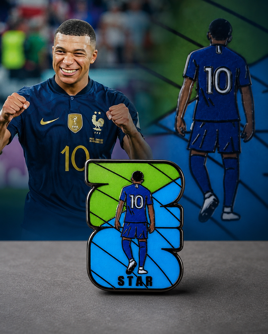 Kylian Mbappé No. 10 STAR Football Enamel Brooch Pin