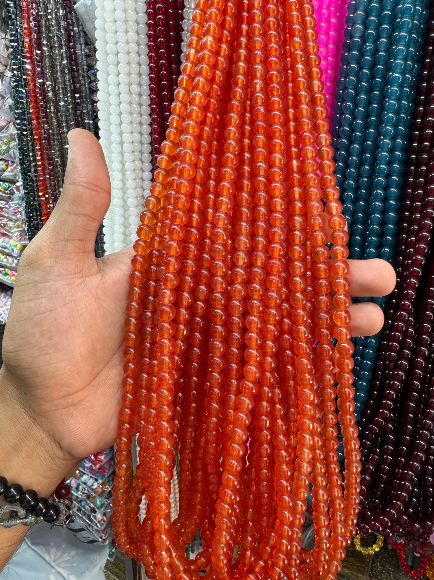 Jelly Round Beads Strand – 100 Beads Per Strand for Jewelry Making