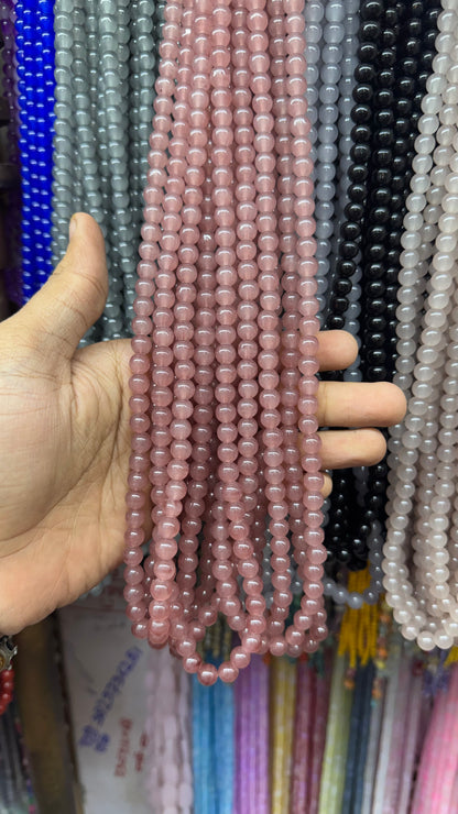 Jelly Round Beads Strand – 100 Beads Per Strand for Jewelry Making