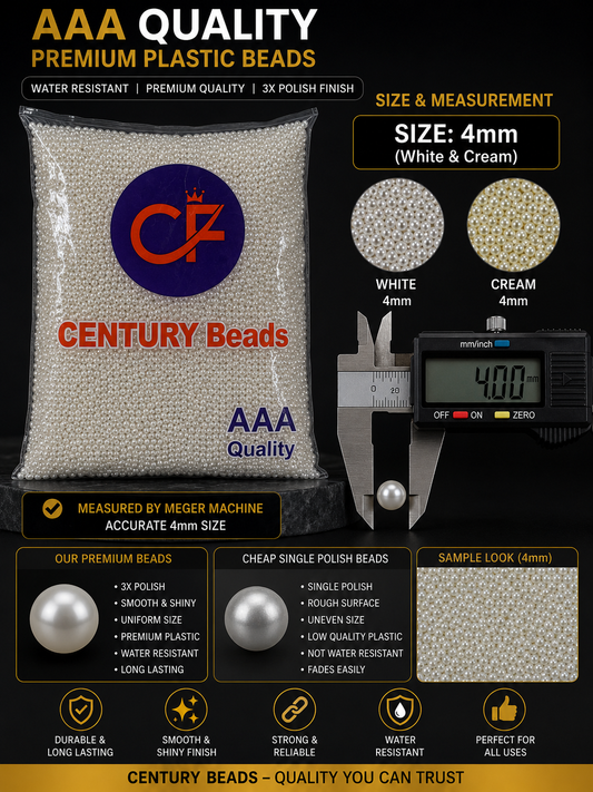 AAA 4mm mm Quality Premium Plastic Pearl Beads (Copy)