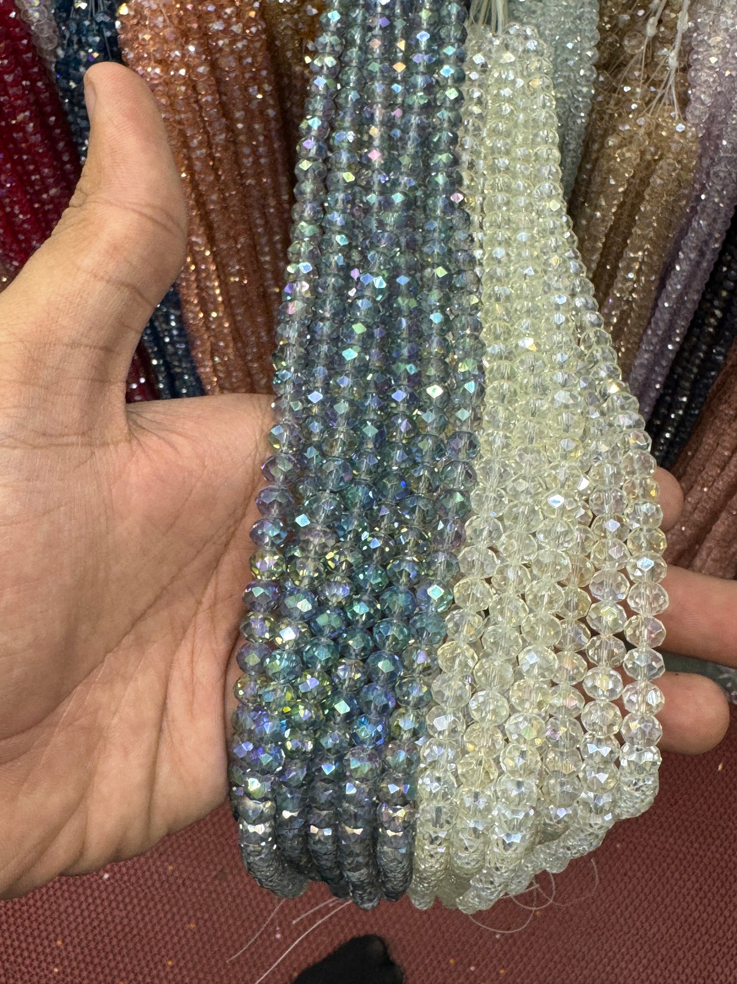 8mm Glass Rainbow Crystal Beads