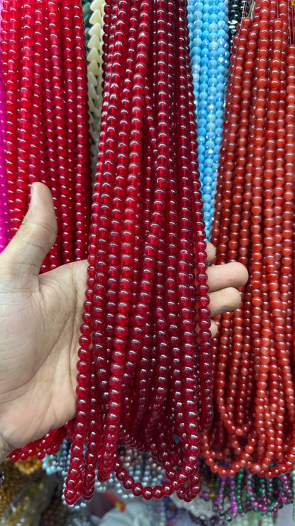 Jelly Round Beads Strand – 100 Beads Per Strand for Jewelry Making