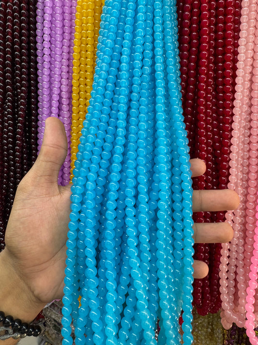 Jelly Round Beads Strand – 100 Beads Per Strand for Jewelry Making