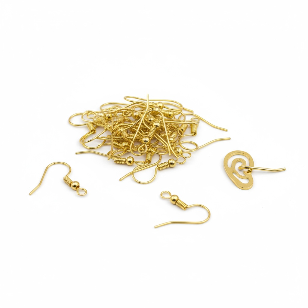 Earring Hooks Pack of 50+ Pairs | Gold & Silver Fish Hook Ear Wires | Century Fancy Beads
