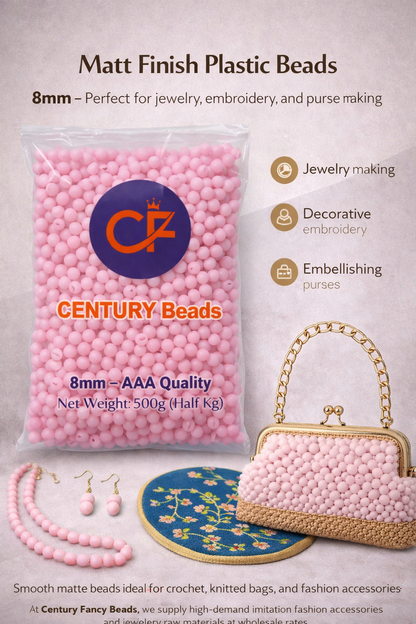 Pink – AAA Quality Craft Beads ( 500 gram )