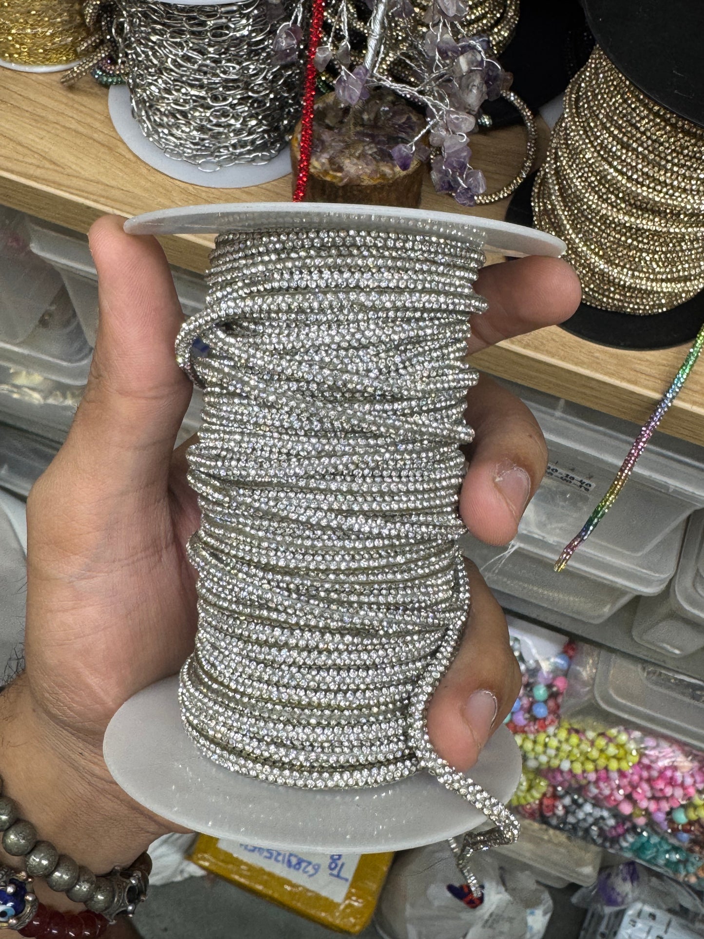 Rhinestone Line for Purse Making | Diamond Chain Roll