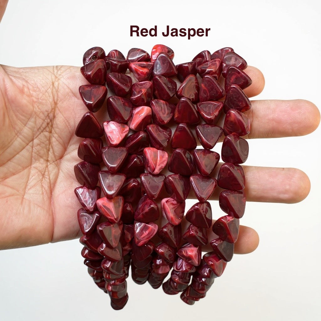 Natural Stone Look Triangle Beads for Jewellery Making | Premium Scratch-Proof Plastic Beads | Century Fancy Beads