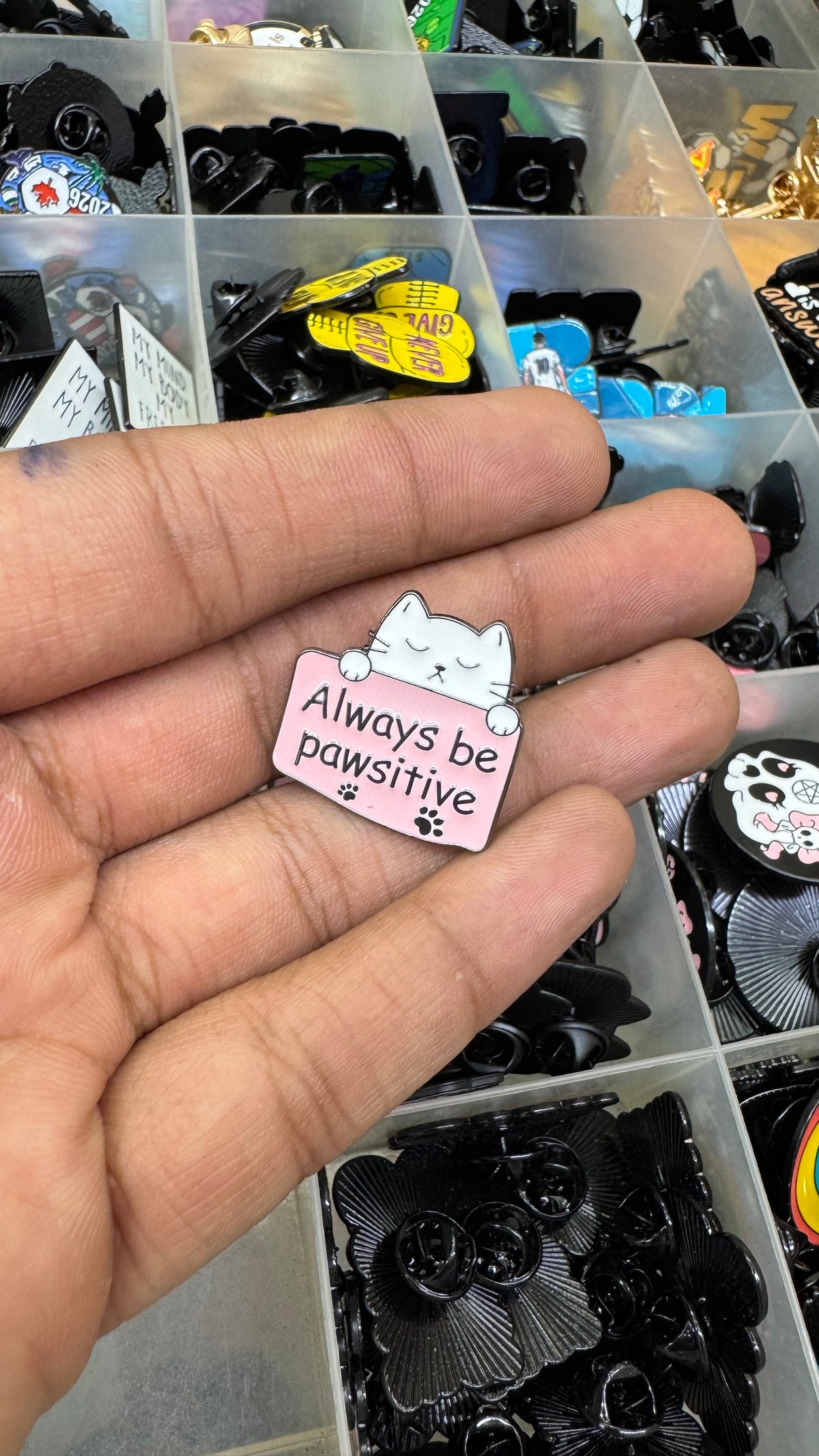 Stay positive Brooch Pin for imatation jewellery
