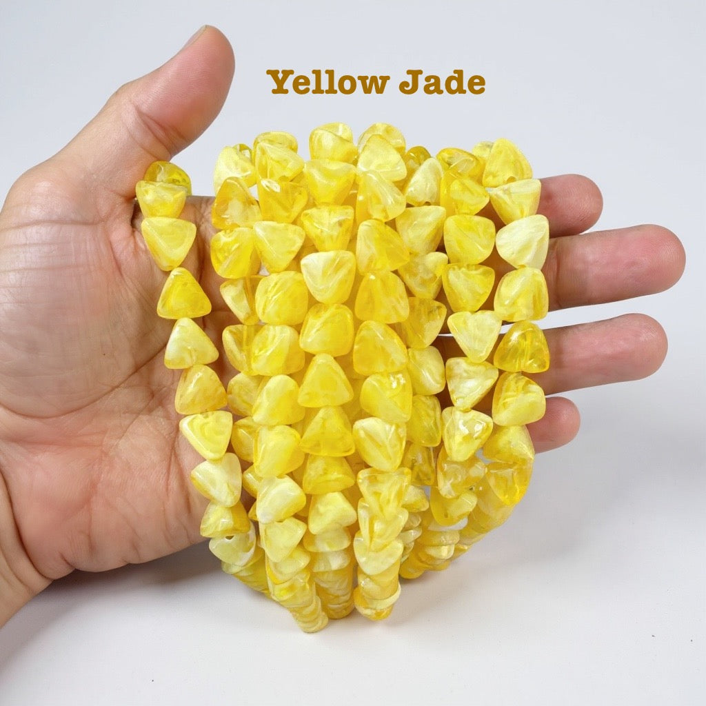 Natural Stone Look Triangle Beads for Jewellery Making | Premium Scratch-Proof Plastic Beads | Century Fancy Beads