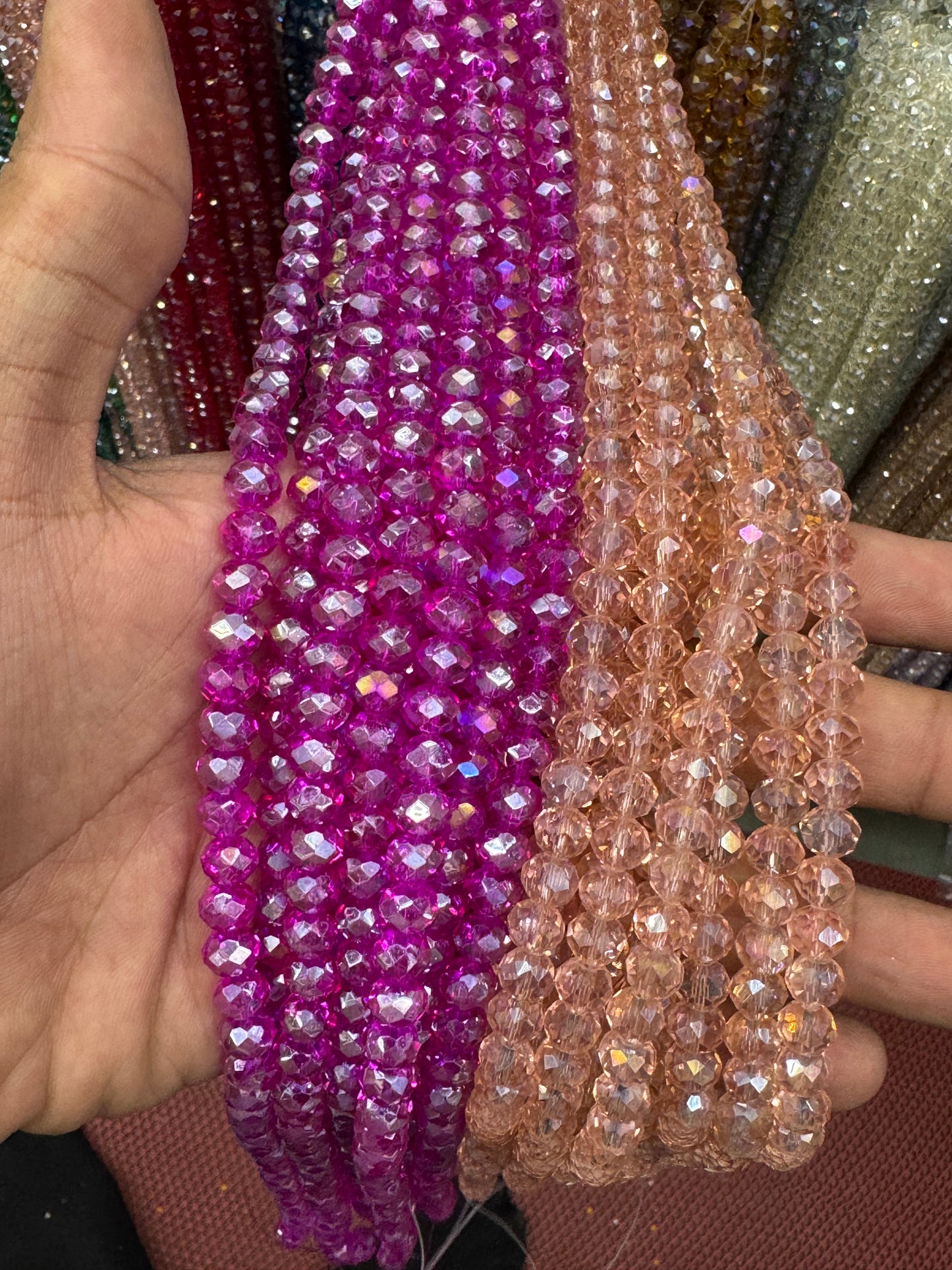 8mm Glass Rainbow Crystal Beads