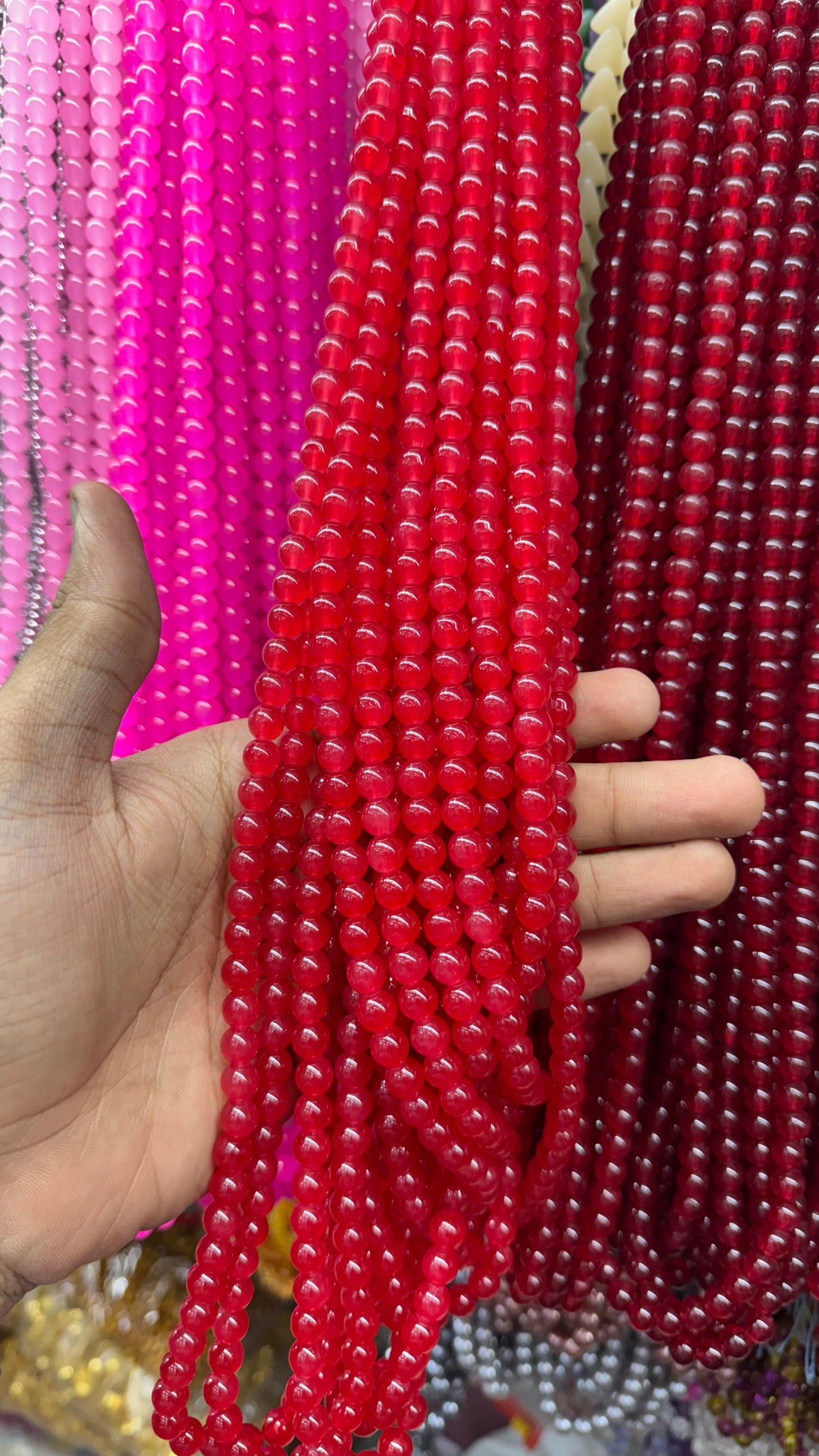 Jelly Round Beads Strand – 100 Beads Per Strand for Jewelry Making