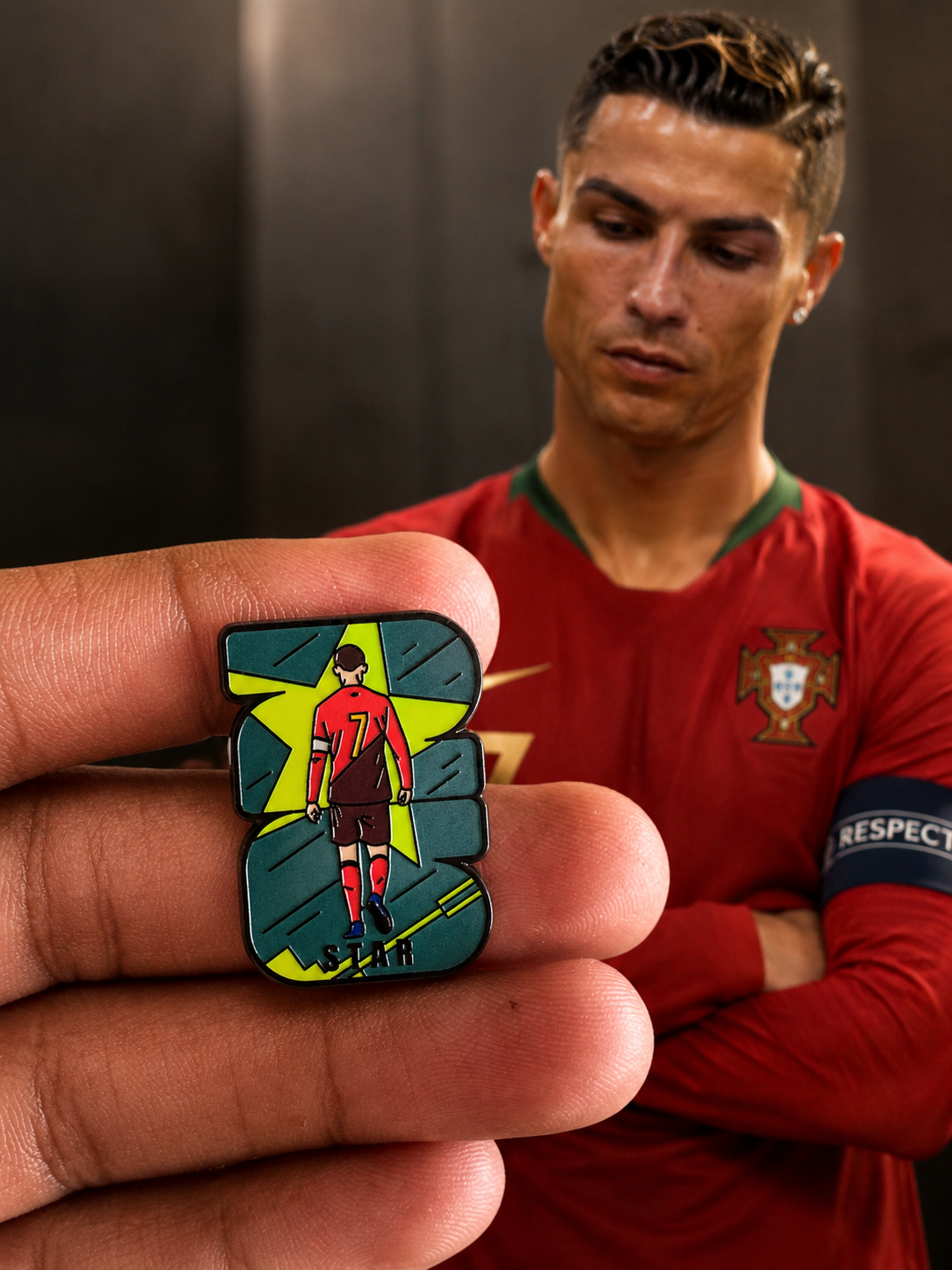 CR7 Inspired No. 7 STAR Football Enamel Brooch Pin
